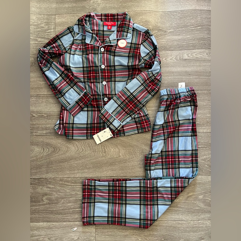 New Macys Kids 2PC Plaid Pj set size 8 l